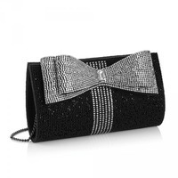 clutch con cristalli,perline e strass