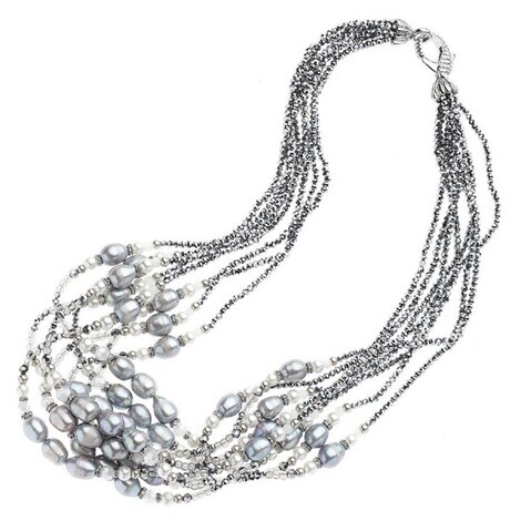 Collana con perle e cristalli