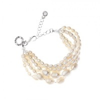 +bracciale con perle-chiusura in metallo arg