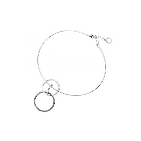 Collana in metallo rodiato e brunito bijoux