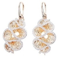 orecchini in bronzo con glitter argento