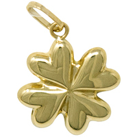 pendente in oro 9kt a forma di quadrifoglio