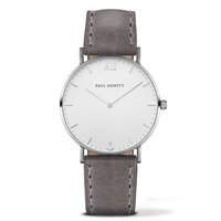 seilor line silver white leather grey 36mm
