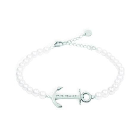 Bracciale con perle bianche e simbolo ancora