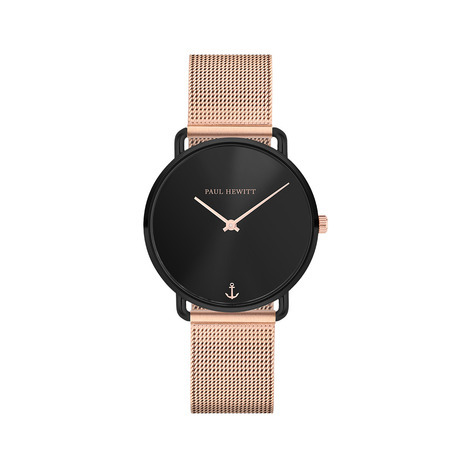 Orologio analogico in acciaio rose gold e nero