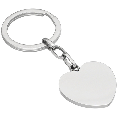 Portachiavi in acciaio a forma di cuore