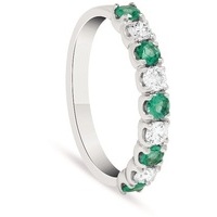 anello con diamanti e smeraldo