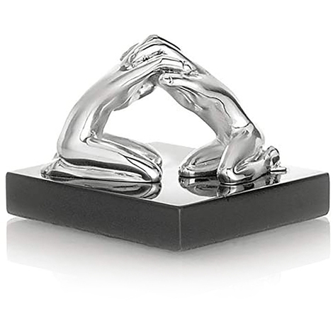 Scultura Ottaviani in argento925 e legno