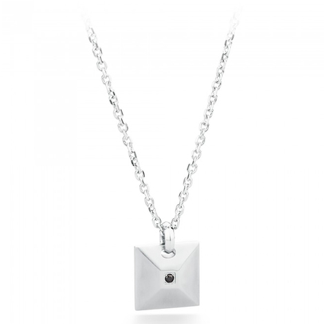 Collana Sagapò in acciaio 316L e cristallo jet