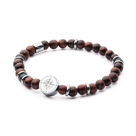 BRACCIALE IN ACCIAIO CON ROSA DEI VENTI