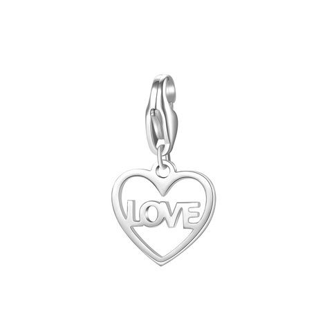 Charm HAPPY acciaio a forma di cuore 