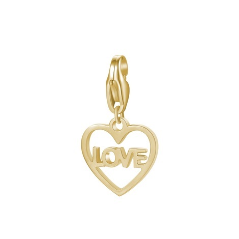 Charm HAPPY acciaio, pvd oro a forma di cuore 