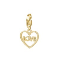 ciondolo happy acciaio, pvd oro a forma di cuore e