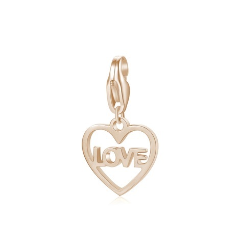 Charm HAPPY acciaio pvd oro rosa 