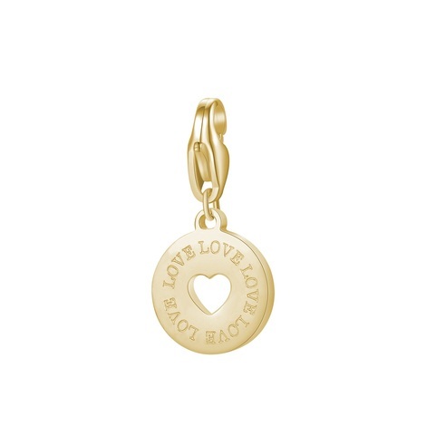 Charm HAPPY acciaio, pvd oro 