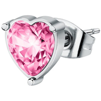 single earring ss heart rose crystal