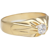 solitario uomo oro 9 kt con zircone
