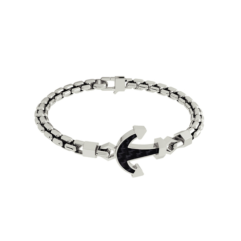 Bracciale in acciaio e fibra di carbonio