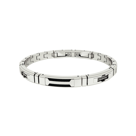 Bracciale in acciaio e fibra di carbonio