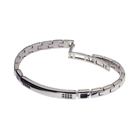 bracciale in acc. f.di carb, spin.neri