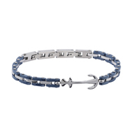 bracciale in acciaio e ceramica blu