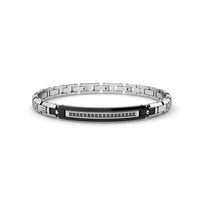 bracciale in acciaio, ip e spin. neri