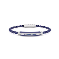 bracciale in acciaio, ip e spin. blu