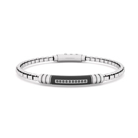 bracciale in acciaio, ip e spin. neri