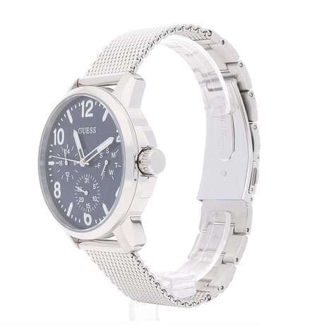 GUESS Orologio Uomo Multifunzione 42 Mm - Cassa Argento, Quadrante Blu Con Tachimetro E Bracciale In Acciaio Inox, Impermeabile 5 ATM - 4