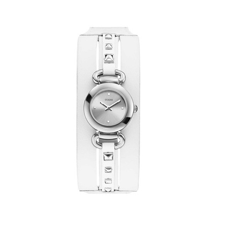 Orologio analogico cinturino bianco con borchie 