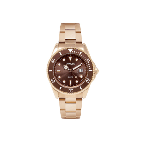 Orologio SarniOro in acciaio lucido marrone 